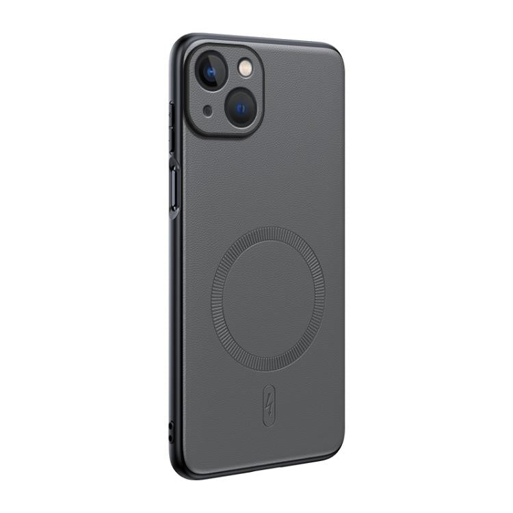 Plain Leather MagSafe Shockproof Phone Case, For iPhone 15, For iPhone 14 Plus, For iPhone 14, For iPhone 14 Pro, For iPhone 14 Pro Max, For iPhone 13 Pro Max, For iPhone 13 Pro, For iPhone 13