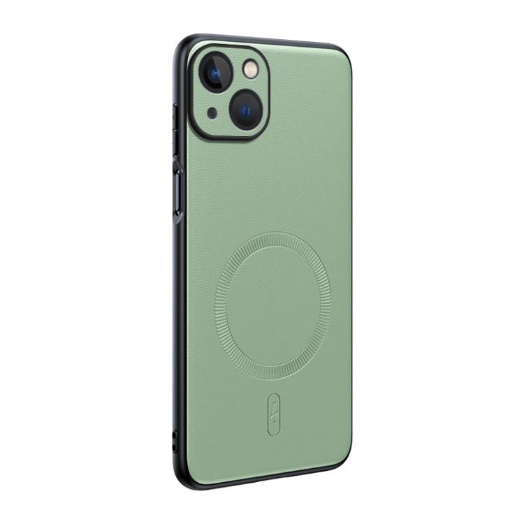 Plain Leather MagSafe Shockproof Phone Case, For iPhone 15, For iPhone 14 Plus, For iPhone 14, For iPhone 14 Pro, For iPhone 14 Pro Max, For iPhone 13 Pro Max, For iPhone 13 Pro, For iPhone 13