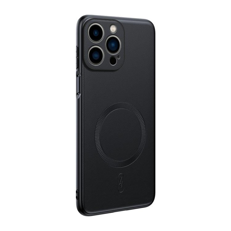 Plain Leather MagSafe Shockproof Phone Case, For iPhone 15, For iPhone 14 Plus, For iPhone 14, For iPhone 14 Pro, For iPhone 14 Pro Max, For iPhone 13 Pro Max, For iPhone 13 Pro, For iPhone 13