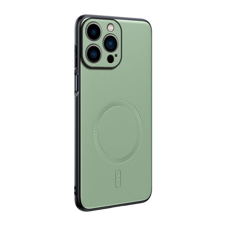 Plain Leather MagSafe Shockproof Phone Case, For iPhone 15, For iPhone 14 Plus, For iPhone 14, For iPhone 14 Pro, For iPhone 14 Pro Max, For iPhone 13 Pro Max, For iPhone 13 Pro, For iPhone 13