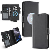 Kalebol Strong Magnetic MagSafe Ring 2 In 1 Split Leather Phone Case, For iPhone 13 Pro, For iPhone 13
