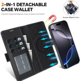Kalebol Strong Magnetic MagSafe Ring 2 In 1 Split Leather Phone Case, For iPhone 13 Pro, For iPhone 13