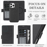 Kalebol Strong Magnetic MagSafe Ring 2 In 1 Split Leather Phone Case, For iPhone 13 Pro, For iPhone 13