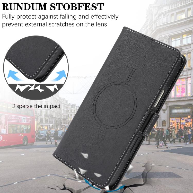 Kalebol Strong Magnetic MagSafe Ring 2 In 1 Split Leather Phone Case, For iPhone 13 Pro, For iPhone 13