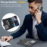 Kalebol Strong Magnetic MagSafe Ring 2 In 1 Split Leather Phone Case, For iPhone 13 Pro, For iPhone 13