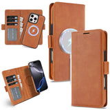 Kalebol Strong Magnetic MagSafe Ring 2 In 1 Split Leather Phone Case, For iPhone 13 Pro, For iPhone 13