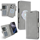Kalebol Strong Magnetic MagSafe Ring 2 In 1 Split Leather Phone Case, For iPhone 13 Pro, For iPhone 13