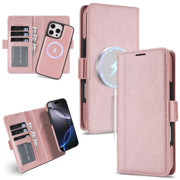 Kalebol Strong Magnetic MagSafe Ring 2 In 1 Split Leather Phone Case, For iPhone 13 Pro, For iPhone 13