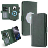 Kalebol Strong Magnetic MagSafe Ring 2 In 1 Split Leather Phone Case, For iPhone 13 Pro, For iPhone 13