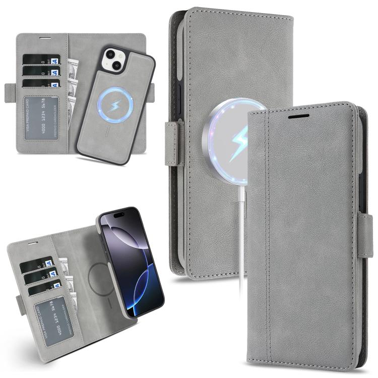 Kalebol Strong Magnetic MagSafe Ring 2 In 1 Split Leather Phone Case, For iPhone 13 Pro, For iPhone 13