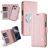 Kalebol Strong Magnetic MagSafe Ring 2 In 1 Split Leather Phone Case, For iPhone 13 Pro, For iPhone 13
