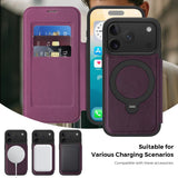 Knight Shield 360 Rotation Holder MagSafe RFID Leather Phone Case, For iPhone 17 Pro, For iPhone 17, For iPhone Air