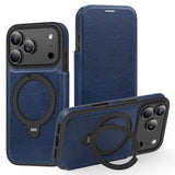 Knight Shield 360 Rotation Holder MagSafe RFID Leather Phone Case, For iPhone 17 Pro, For iPhone 17, For iPhone Air