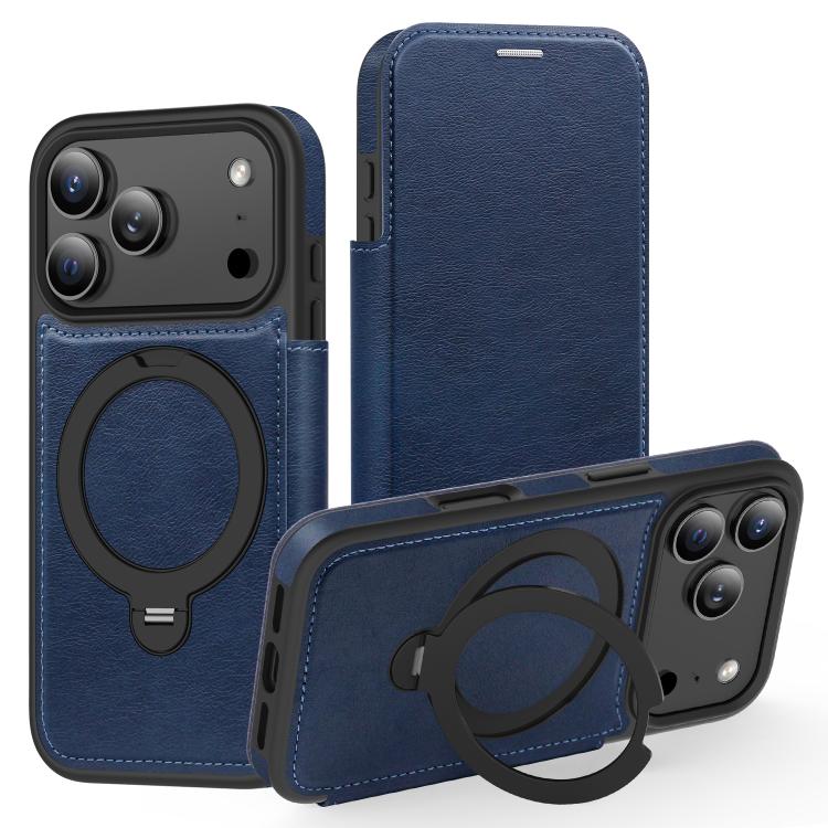Knight Shield 360 Rotation Holder MagSafe RFID Leather Phone Case, For iPhone 17 Pro, For iPhone 17, For iPhone Air