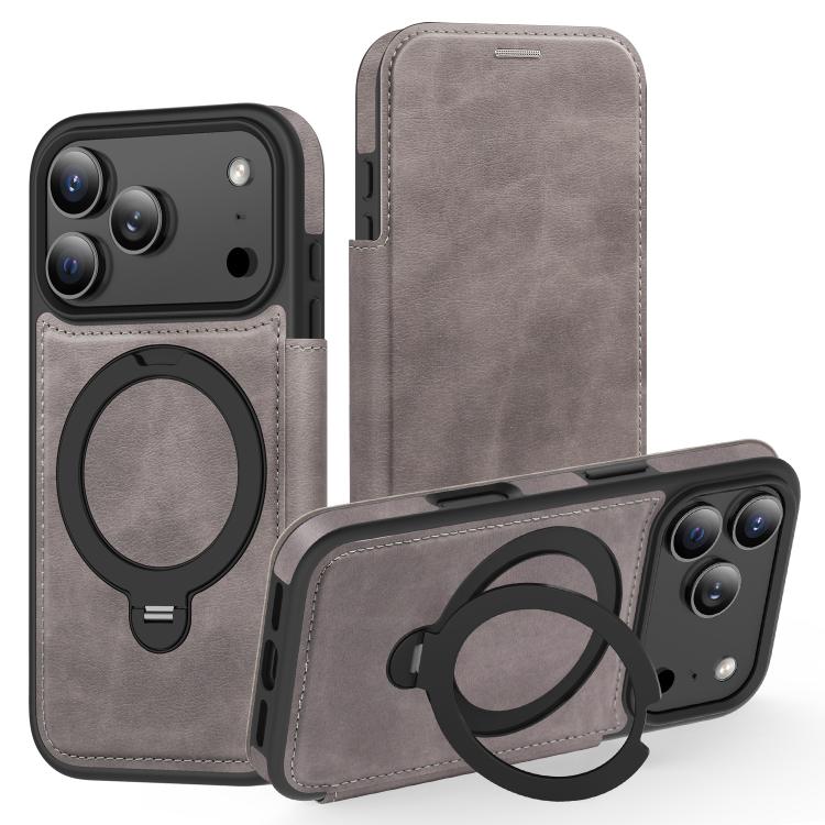 Knight Shield 360 Rotation Holder MagSafe RFID Leather Phone Case, For iPhone 17 Pro, For iPhone 17, For iPhone Air