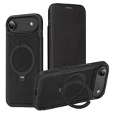 Knight Shield 360 Rotation Holder MagSafe RFID Leather Phone Case, For iPhone 17 Pro, For iPhone 17, For iPhone Air