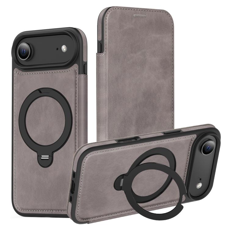 Knight Shield 360 Rotation Holder MagSafe RFID Leather Phone Case, For iPhone 17 Pro, For iPhone 17, For iPhone Air