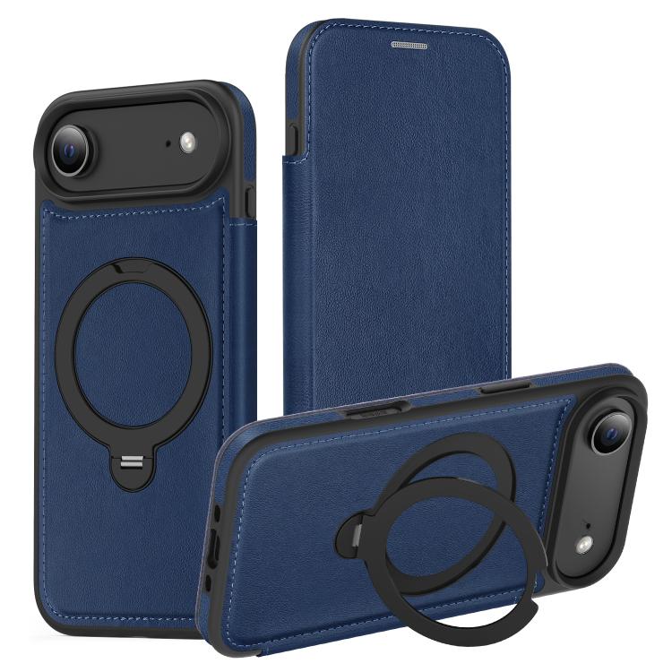 Knight Shield 360 Rotation Holder MagSafe RFID Leather Phone Case, For iPhone 17 Pro, For iPhone 17, For iPhone Air