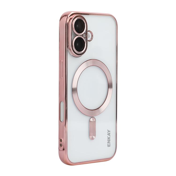 ENKAY Hat-Prince Magsafe Electroplated TPU Clear Shockproof Phone Case, For iPhone 16 Plus, For iPhone 16