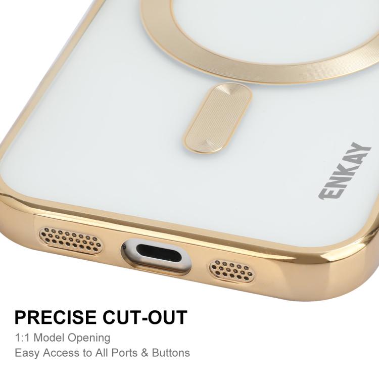 ENKAY Hat-Prince Magsafe Electroplated TPU Clear Shockproof Phone Case, For iPhone 16 Plus, For iPhone 16