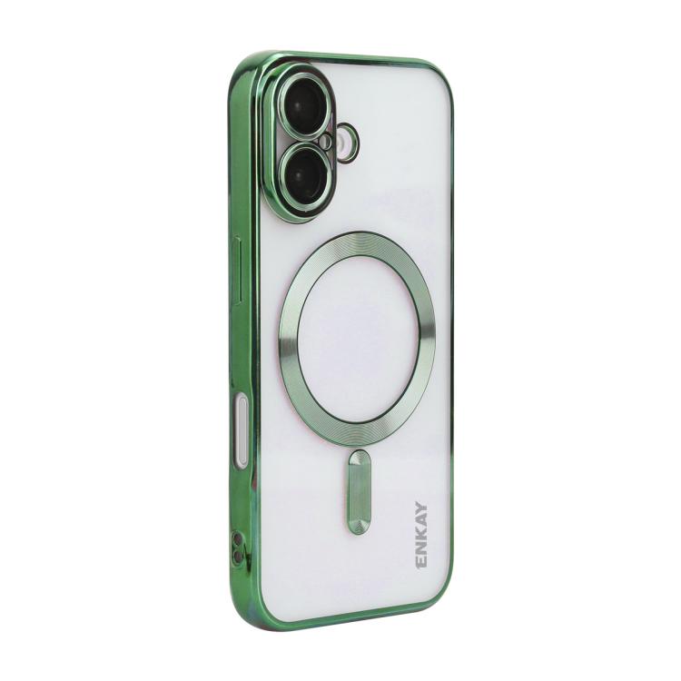 ENKAY Hat-Prince Magsafe Electroplated TPU Clear Shockproof Phone Case, For iPhone 16 Plus, For iPhone 16