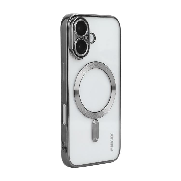 ENKAY Hat-Prince Magsafe Electroplated TPU Clear Shockproof Phone Case, For iPhone 16 Plus, For iPhone 16