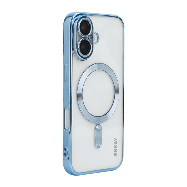 ENKAY Hat-Prince Magsafe Electroplated TPU Clear Shockproof Phone Case, For iPhone 16 Plus, For iPhone 16