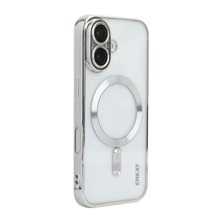 ENKAY Hat-Prince Magsafe Electroplated TPU Clear Shockproof Phone Case, For iPhone 16 Plus, For iPhone 16