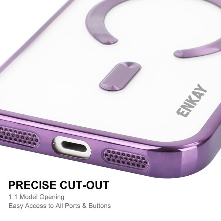 ENKAY Hat-Prince Magsafe Electroplated TPU Clear Shockproof Phone Case, For iPhone 17 Pro Max, For iPhone 17 Pro, For iPhone 17, For iPhone Air, For iPhone 16 Pro Max, For iPhone 16 Pro