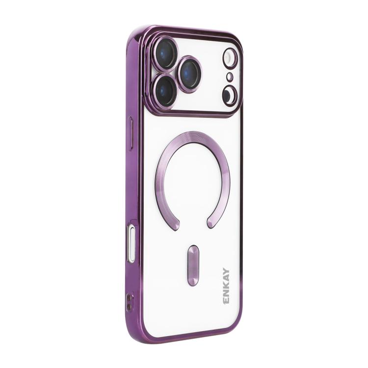 ENKAY Hat-Prince Magsafe Electroplated TPU Clear Shockproof Phone Case, For iPhone 17 Pro Max, For iPhone 17 Pro, For iPhone 17, For iPhone Air, For iPhone 16 Pro Max, For iPhone 16 Pro