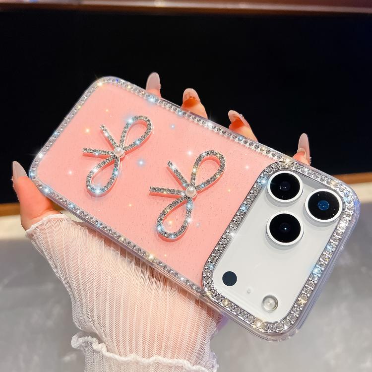 Diamond Glitter Dual Bow-knot Shockproof Phone Case, For iPhone 17 Pro Max, For iPhone 17 Pro, For iPhone 17, For iPhone Air, For iPhone 16 Pro Max, For iPhone 16 Pro, For iPhone 16 Plus, For iPhone 16