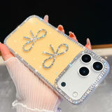 Diamond Glitter Dual Bow-knot Shockproof Phone Case, For iPhone 17 Pro Max, For iPhone 17 Pro, For iPhone 17, For iPhone Air, For iPhone 16 Pro Max, For iPhone 16 Pro, For iPhone 16 Plus, For iPhone 16
