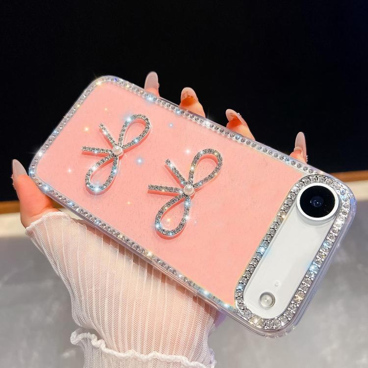 Diamond Glitter Dual Bow-knot Shockproof Phone Case, For iPhone 17 Pro Max, For iPhone 17 Pro, For iPhone 17, For iPhone Air, For iPhone 16 Pro Max, For iPhone 16 Pro, For iPhone 16 Plus, For iPhone 16