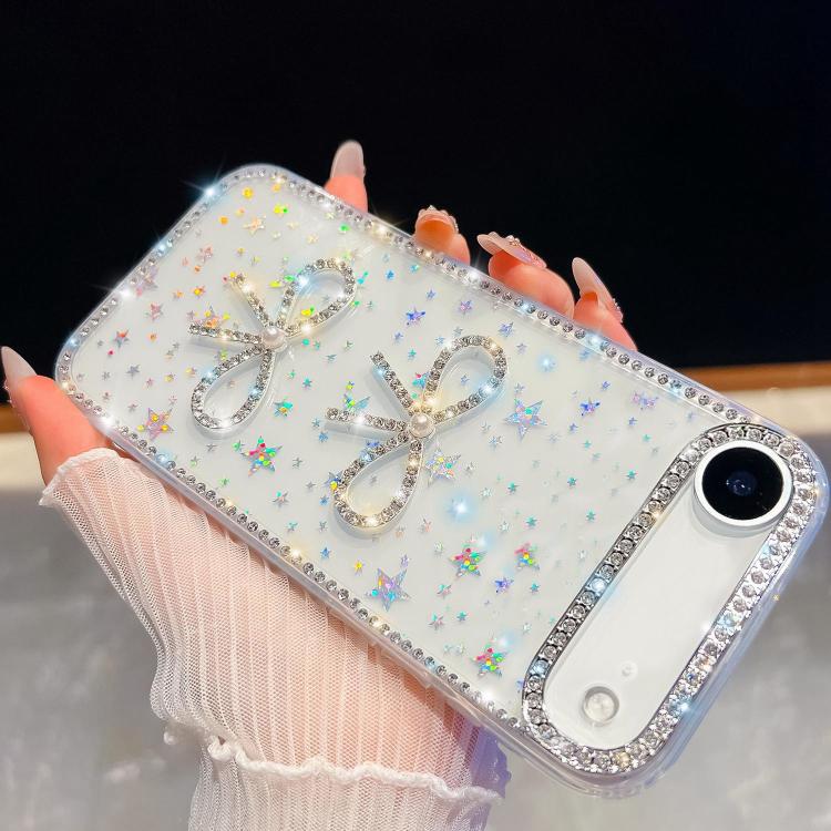 Diamond Glitter Dual Bow-knot Shockproof Phone Case, For iPhone 17 Pro Max, For iPhone 17 Pro, For iPhone 17, For iPhone Air, For iPhone 16 Pro Max, For iPhone 16 Pro, For iPhone 16 Plus, For iPhone 16