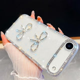 Diamond Glitter Dual Bow-knot Shockproof Phone Case, For iPhone 17 Pro Max, For iPhone 17 Pro, For iPhone 17, For iPhone Air, For iPhone 16 Pro Max, For iPhone 16 Pro, For iPhone 16 Plus, For iPhone 16