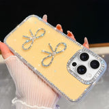 Diamond Glitter Dual Bow-knot Shockproof Phone Case, For iPhone 17 Pro Max, For iPhone 17 Pro, For iPhone 17, For iPhone Air, For iPhone 16 Pro Max, For iPhone 16 Pro, For iPhone 16 Plus, For iPhone 16