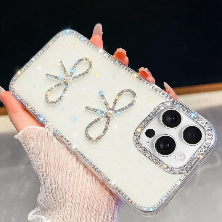 Diamond Glitter Dual Bow-knot Shockproof Phone Case, For iPhone 17 Pro Max, For iPhone 17 Pro, For iPhone 17, For iPhone Air, For iPhone 16 Pro Max, For iPhone 16 Pro, For iPhone 16 Plus, For iPhone 16