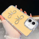 Diamond Glitter Dual Bow-knot Shockproof Phone Case, For iPhone 17 Pro Max, For iPhone 17 Pro, For iPhone 17, For iPhone Air, For iPhone 16 Pro Max, For iPhone 16 Pro, For iPhone 16 Plus, For iPhone 16