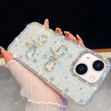 Diamond Glitter Dual Bow-knot Shockproof Phone Case, For iPhone 15 Pro Max, For iPhone 15 Pro, For iPhone 15, For iPhone 14, For iPhone 14 Pro, For iPhone 14 Pro Max, For iPhone 13 Pro Max, For iPhone 13 Pro