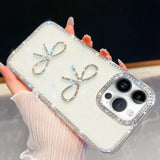 Diamond Glitter Dual Bow-knot Shockproof Phone Case, For iPhone 15 Pro Max, For iPhone 15 Pro, For iPhone 15, For iPhone 14, For iPhone 14 Pro, For iPhone 14 Pro Max, For iPhone 13 Pro Max, For iPhone 13 Pro