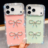 Diamond Glitter Dual Bow-knot Shockproof Phone Case, For iPhone 17 Pro Max, For iPhone 17 Pro, For iPhone 17, For iPhone Air, For iPhone 16 Pro Max, For iPhone 16 Pro, For iPhone 16 Plus, For iPhone 16
