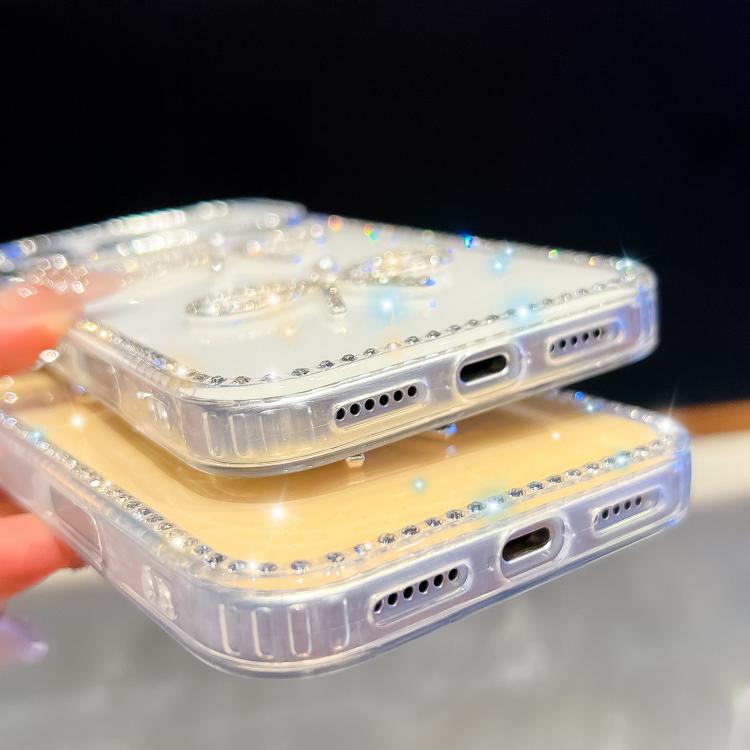 Diamond Glitter Dual Bow-knot Shockproof Phone Case, For iPhone 17 Pro Max, For iPhone 17 Pro, For iPhone 17, For iPhone Air, For iPhone 16 Pro Max, For iPhone 16 Pro, For iPhone 16 Plus, For iPhone 16
