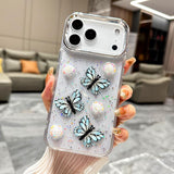 Glitter 3D Butterfly TPU Phone Case, For iPhone 17 Pro Max, For iPhone 17 Pro, For iPhone 17, For iPhone Air