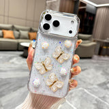 Glitter 3D Butterfly TPU Phone Case, For iPhone 17 Pro Max, For iPhone 17 Pro, For iPhone 17, For iPhone Air