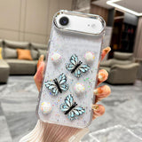 Glitter 3D Butterfly TPU Phone Case, For iPhone 17 Pro Max, For iPhone 17 Pro, For iPhone 17, For iPhone Air