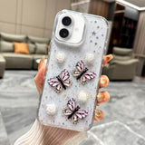 Glitter 3D Butterfly TPU Phone Case, For iPhone 17 Pro Max, For iPhone 17 Pro, For iPhone 17, For iPhone Air