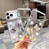 Glitter 3D Butterfly TPU Phone Case, For iPhone 17 Pro Max, For iPhone 17 Pro, For iPhone 17, For iPhone Air
