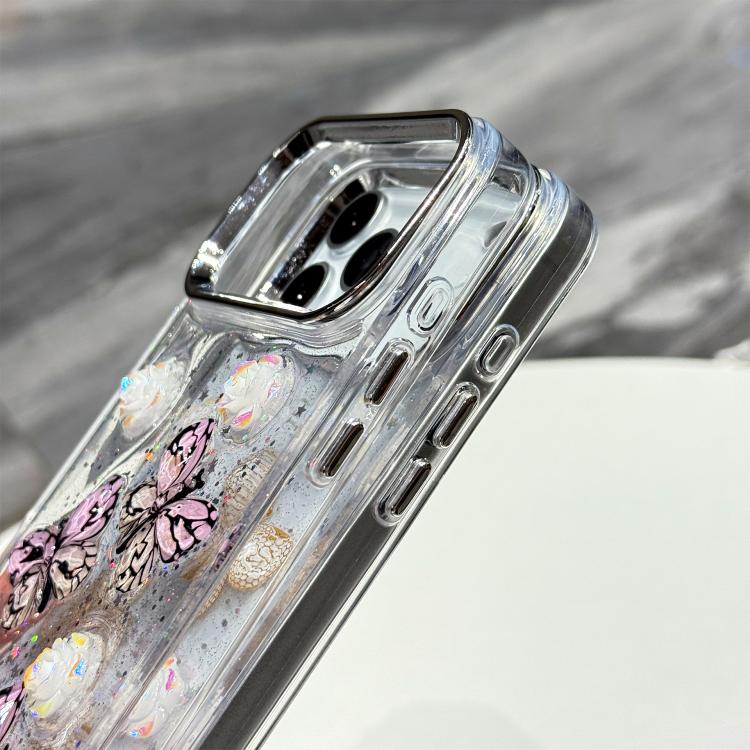Glitter 3D Butterfly TPU Phone Case, For iPhone 17 Pro Max, For iPhone 17 Pro, For iPhone 17, For iPhone Air