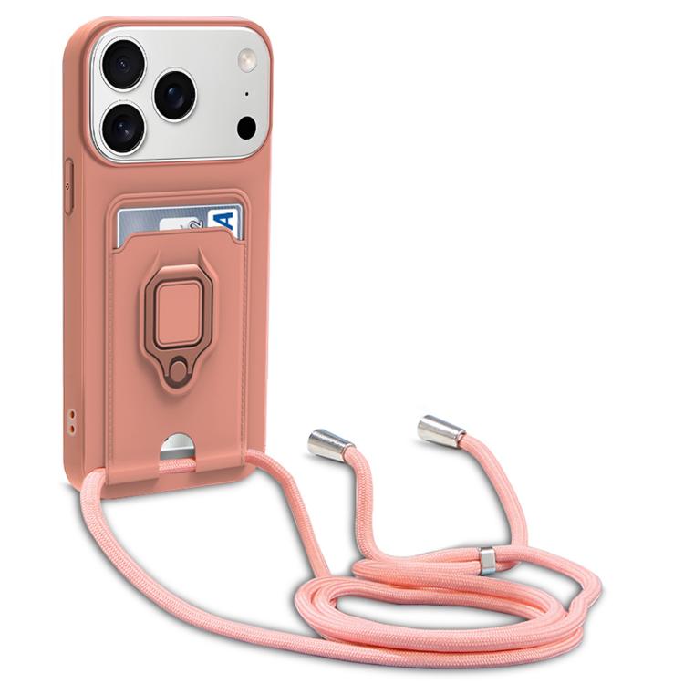 Sliding Camshield Magnetic Card Holder Silicone Phone Case with Lanyard, For iPhone 17 Pro Max, For iPhone 17 Pro, For iPhone 17, For iPhone Air