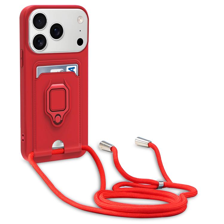 Sliding Camshield Magnetic Card Holder Silicone Phone Case with Lanyard, For iPhone 17 Pro Max, For iPhone 17 Pro, For iPhone 17, For iPhone Air